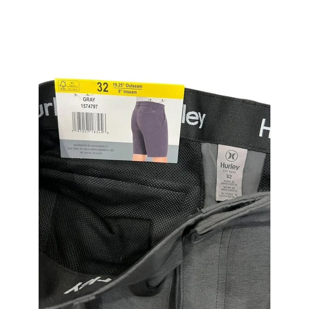 Hurley Men Hybrid Walkshort Gray Shorts Size 32 NWT $49 - Picture 3 of 6